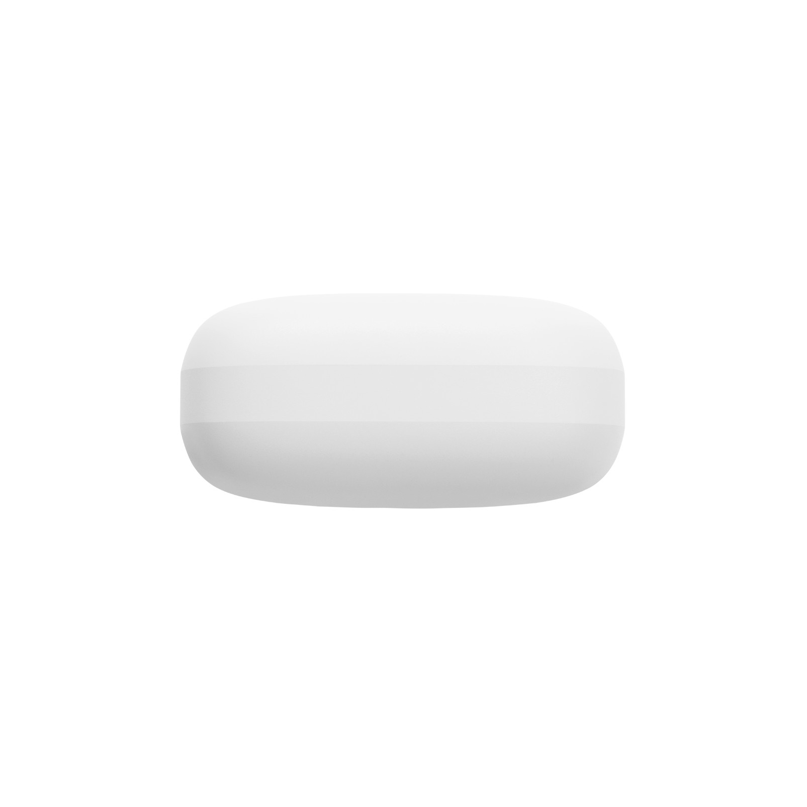 Weißes, oval geformtes Objekt auf weißem Hintergrund.