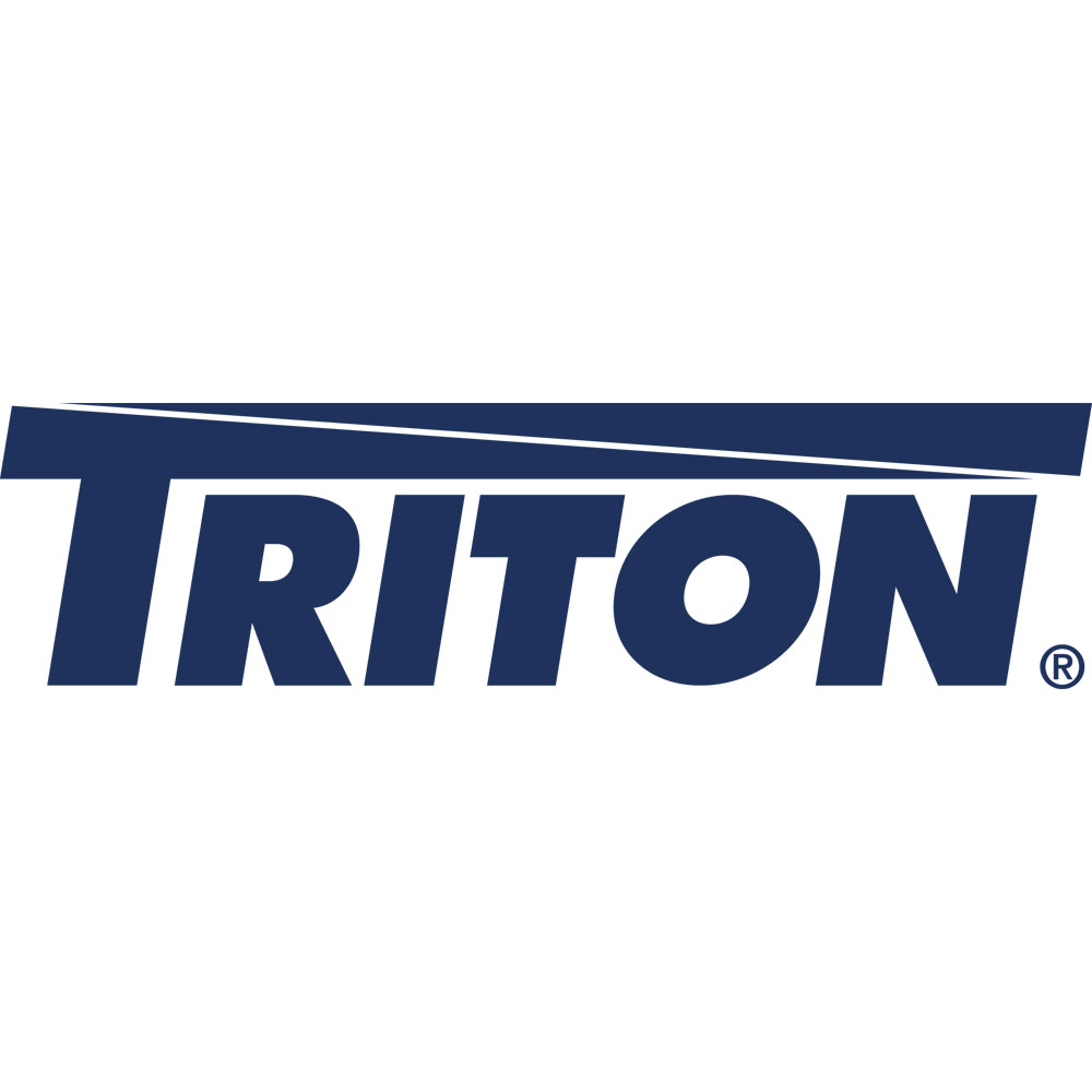 Triton-Logo: dunkelblauer Text und ein dunkelblauer horizontaler Balken auf weißem Hintergrund.