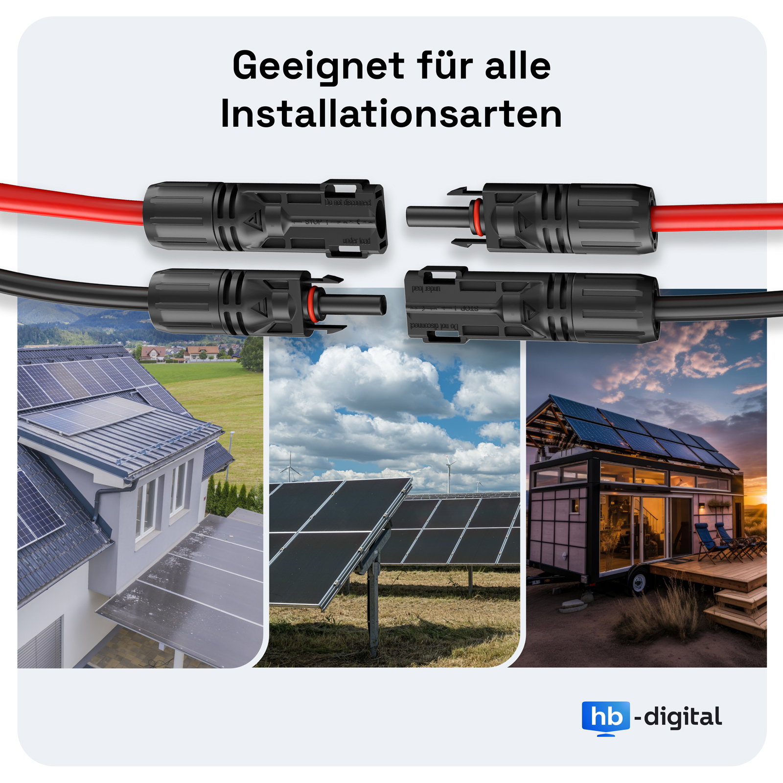 Germany B.e.s.t Solarkabel Duplex 4mm² PV Kabel TÜV Zertifiziertes Solar Kabel aus Kupfer, Photovoltaik Kabel 50m