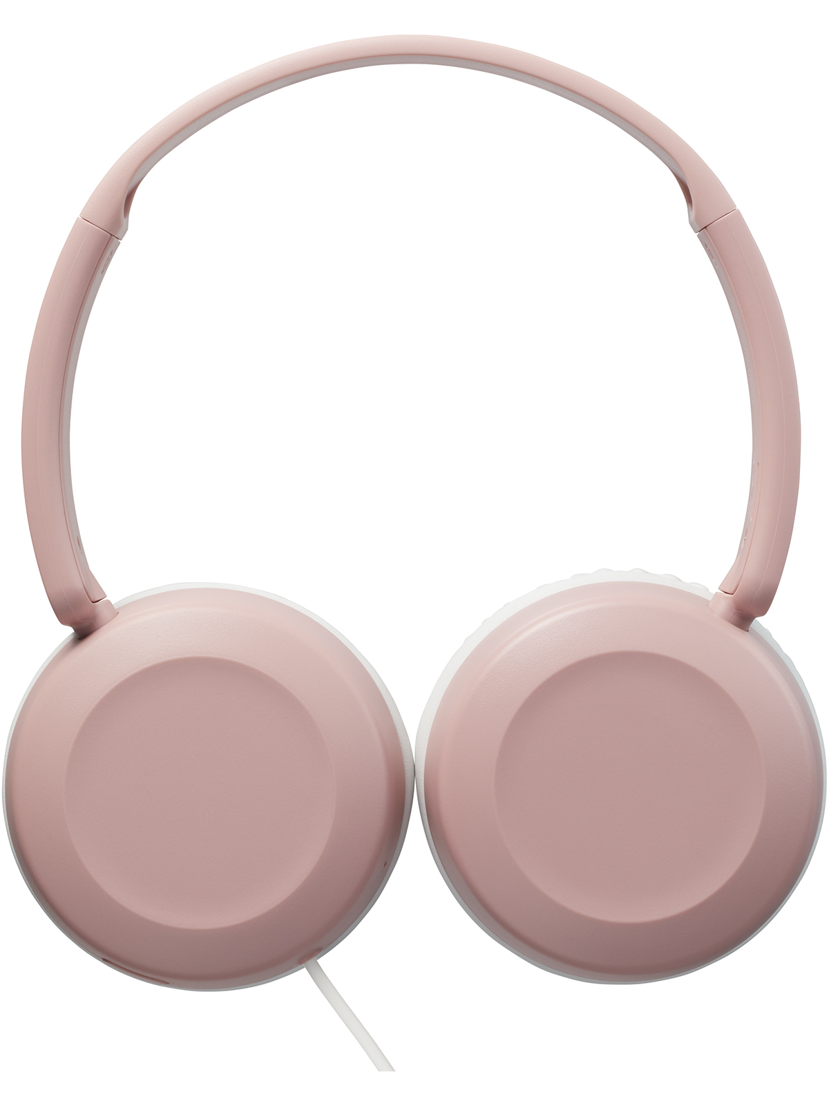 Pink headphones with a white cable, presented on a clean white background.
