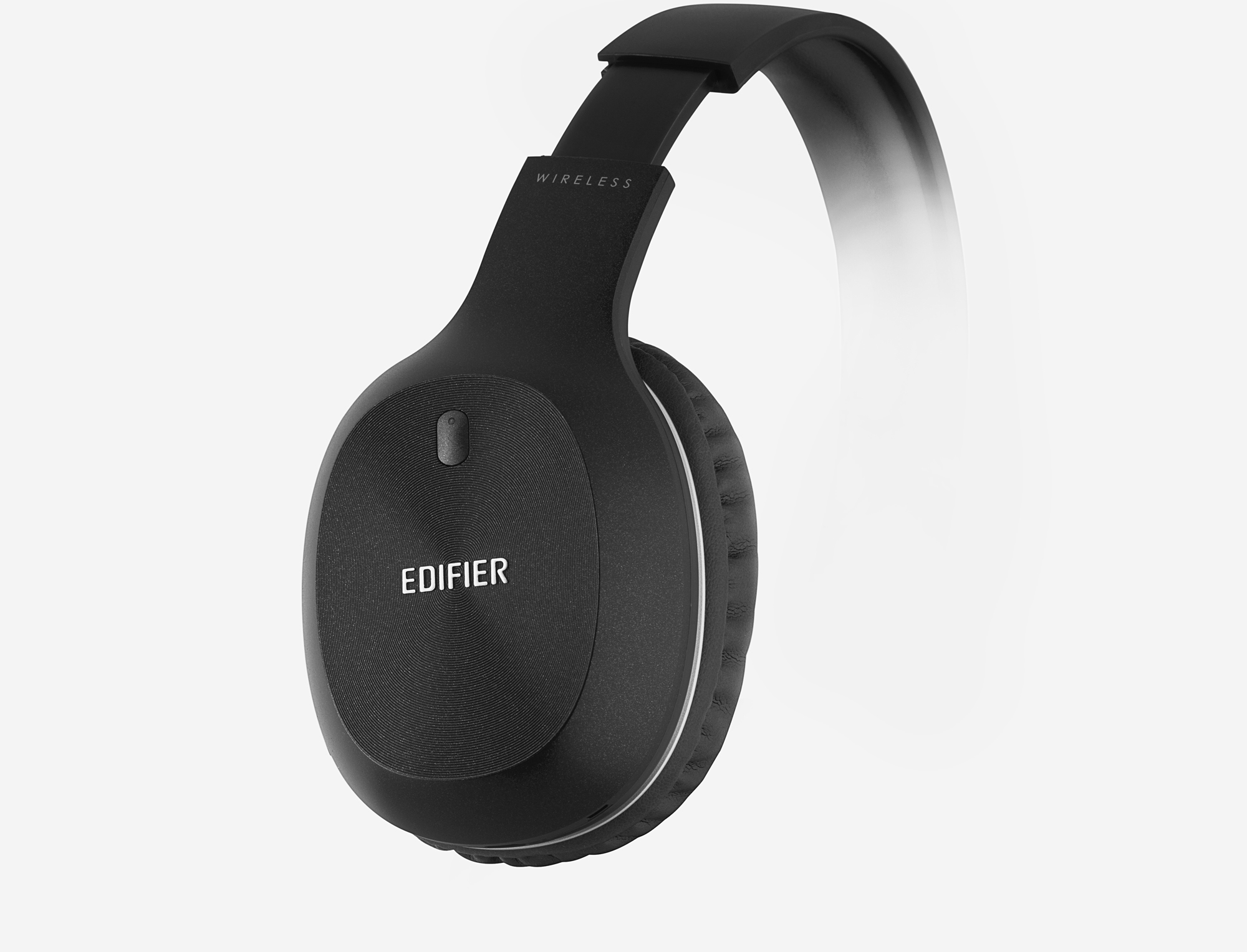 Cuffie wireless Edifier nere. Le cuffie sono su sfondo bianco.