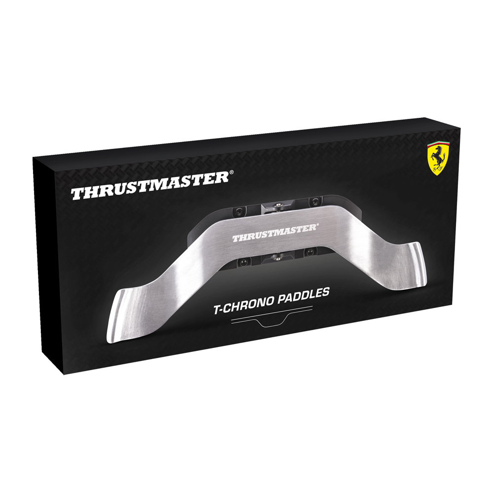 Rennspiel-Schaltwippen in einer Box, Marke Thrustmaster.
