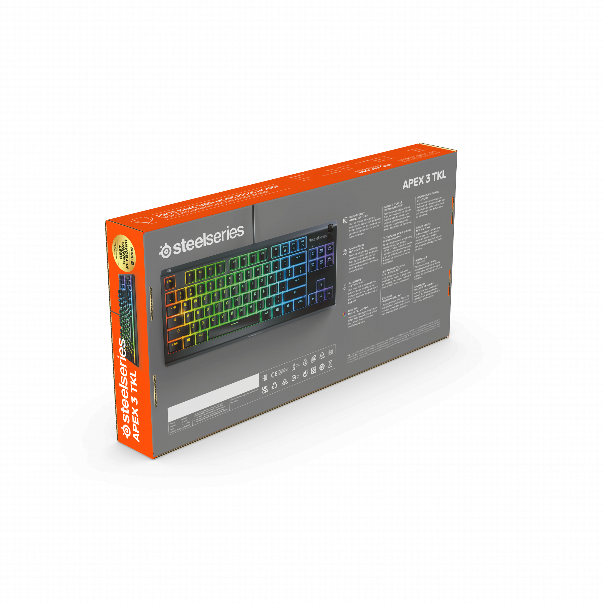 Tastiera SteelSeries Apex 3 TKL in scatola. Illuminazione RGB.