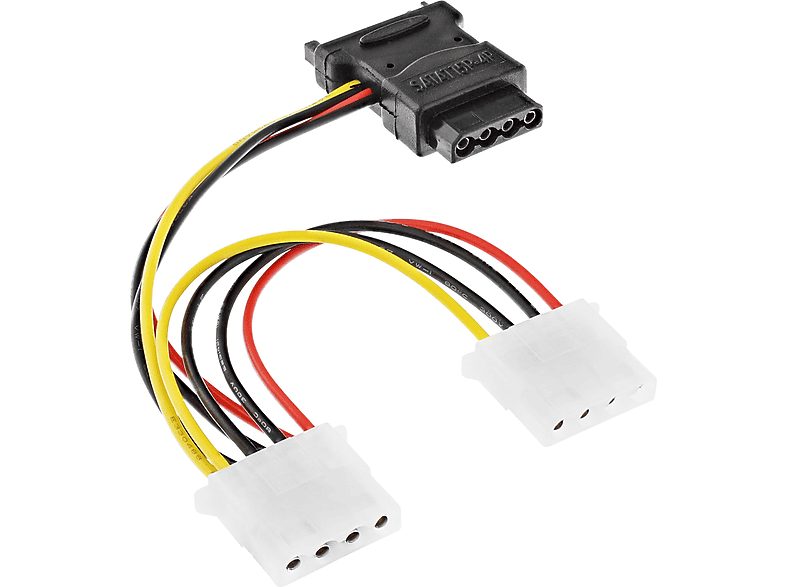 LINDY 33126 Interne Stromadapterkabel 0,25m – Verbindet 2 X 5,25" Laufwerke Mit Einem Anschluss