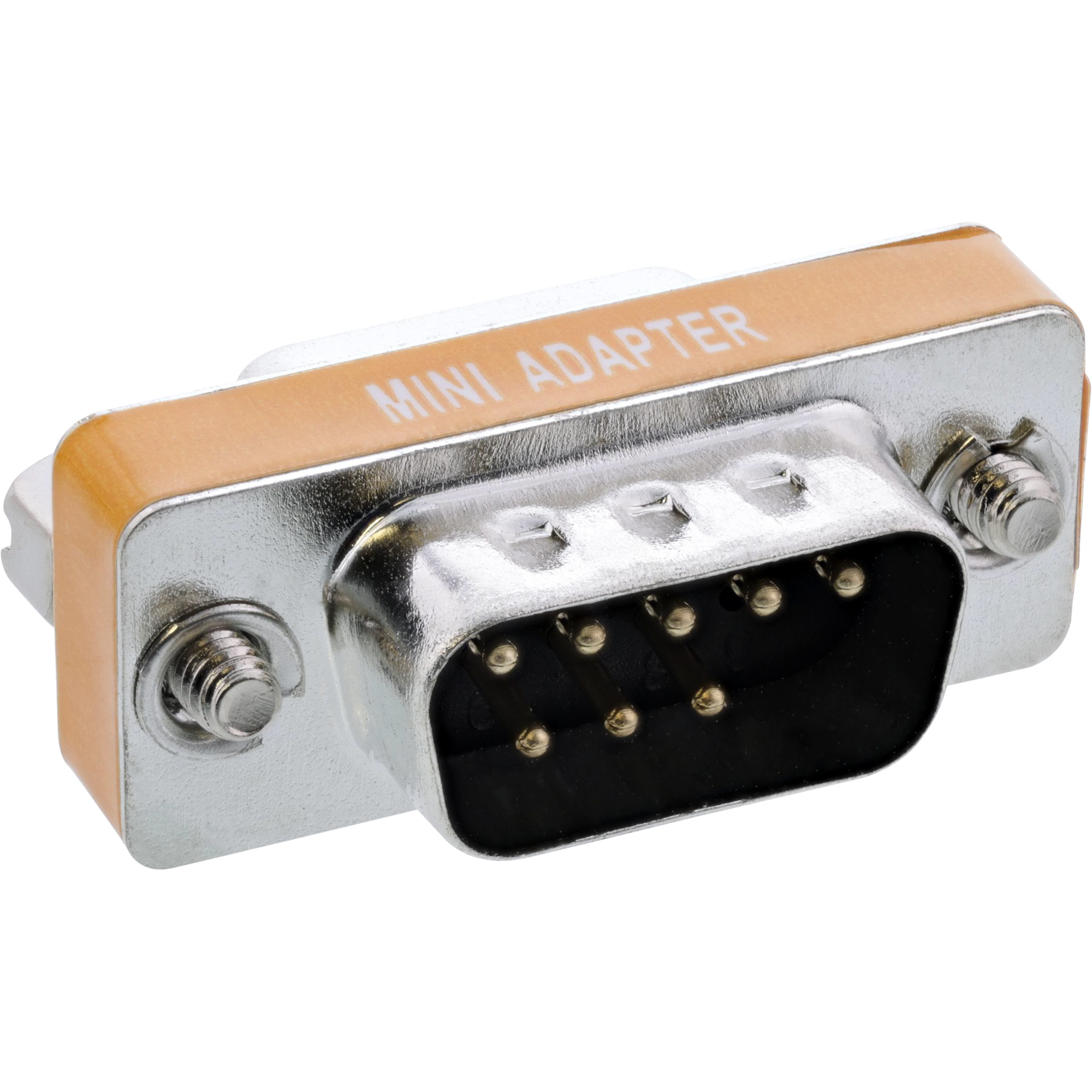 Ein Mini-Adapter mit einem goldenen Stecker und Schrauben.