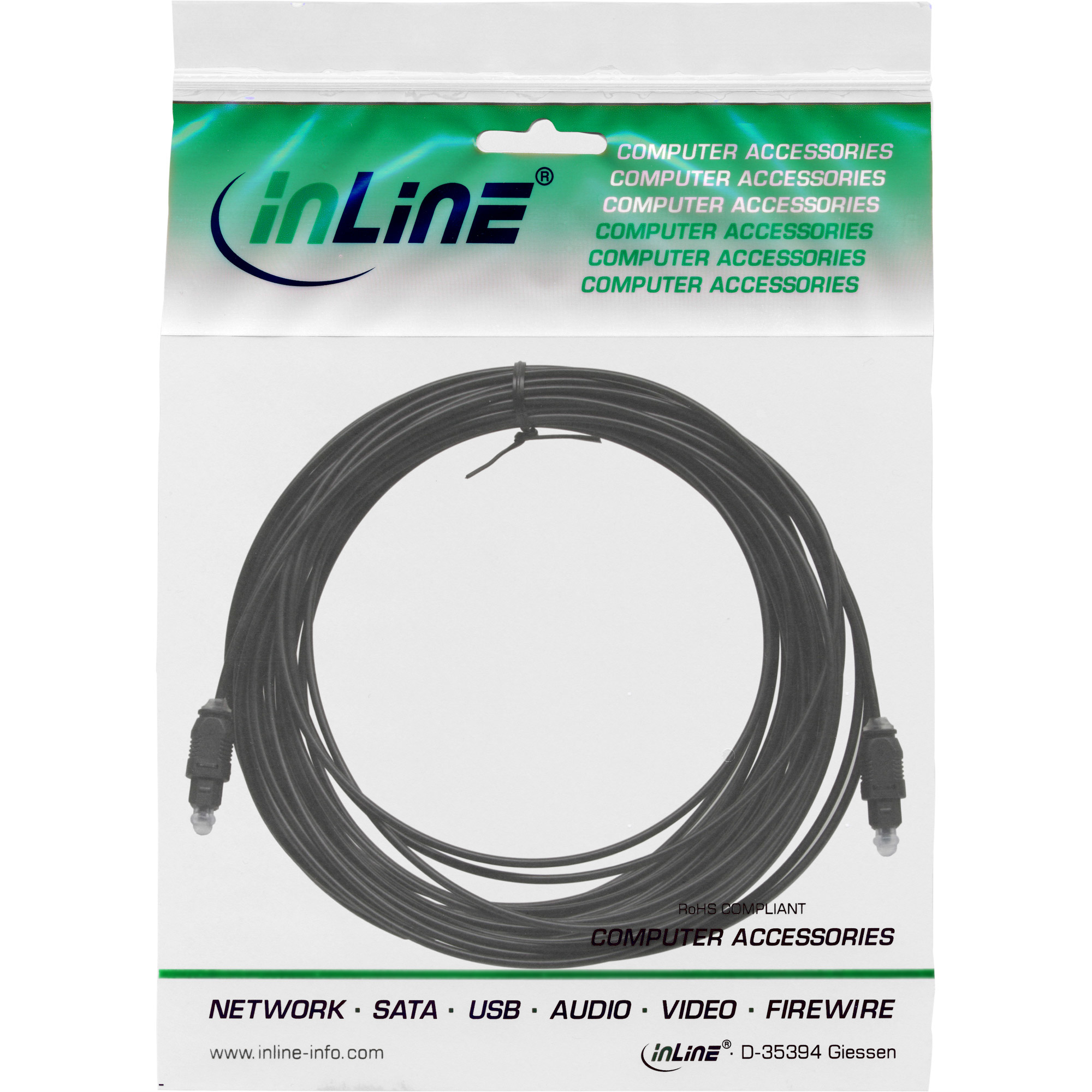 INLINE InLine® OPTO Audiokabel, Toslink Stecker / Stecker, 3m Kabel Audio- / Videokabel diverse (Opto), Audio- / Videokabel diverse, 3 m