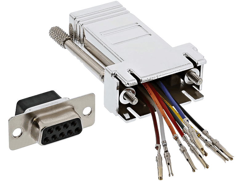 INLINE InLine® Adapter, 9pol Sub D Buchse an RJ45 Buchse, metallisiert ...