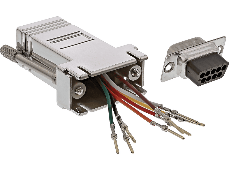 INLINE InLine® Adapter, 9pol Sub D Stecker an RJ45 Buchse, metallisiert ...