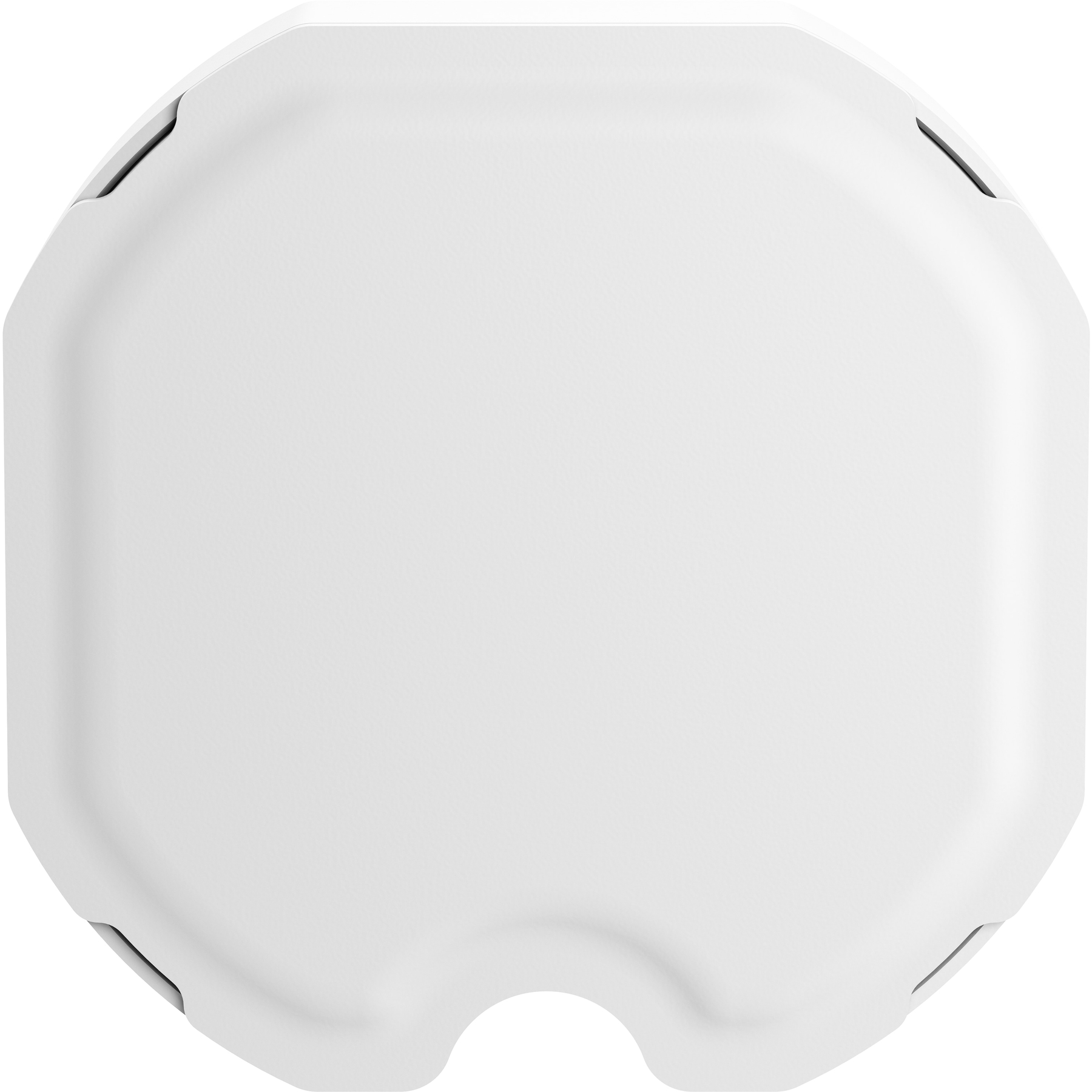 Un dispositivo bianco, ottagonale con angoli arrotondati, forse un accessorio per la casa intelligente.