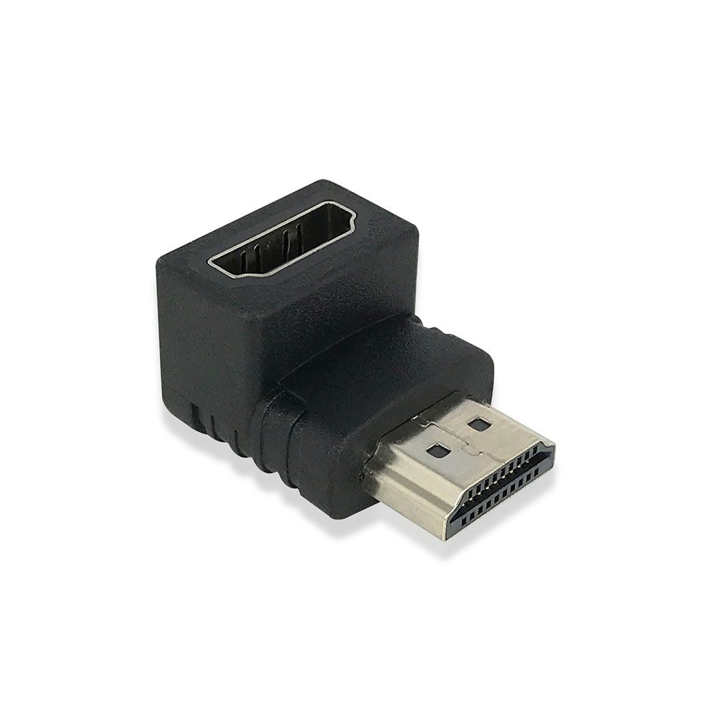 Adaptateur HDMI noir en forme de L.