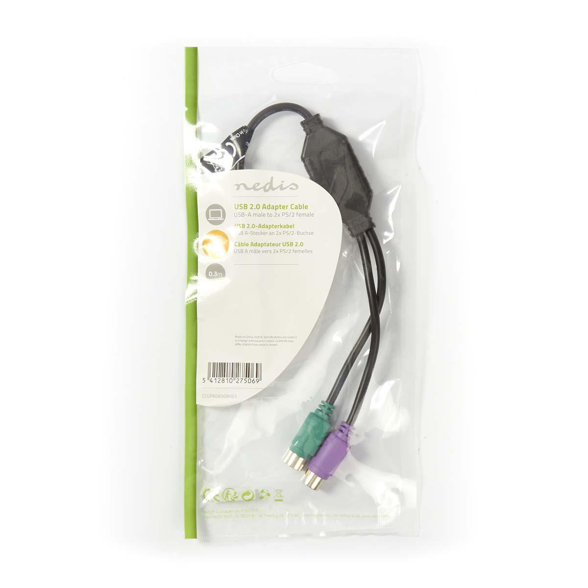 Confezione di plastica trasparente con un cavo adattatore USB 2.0.