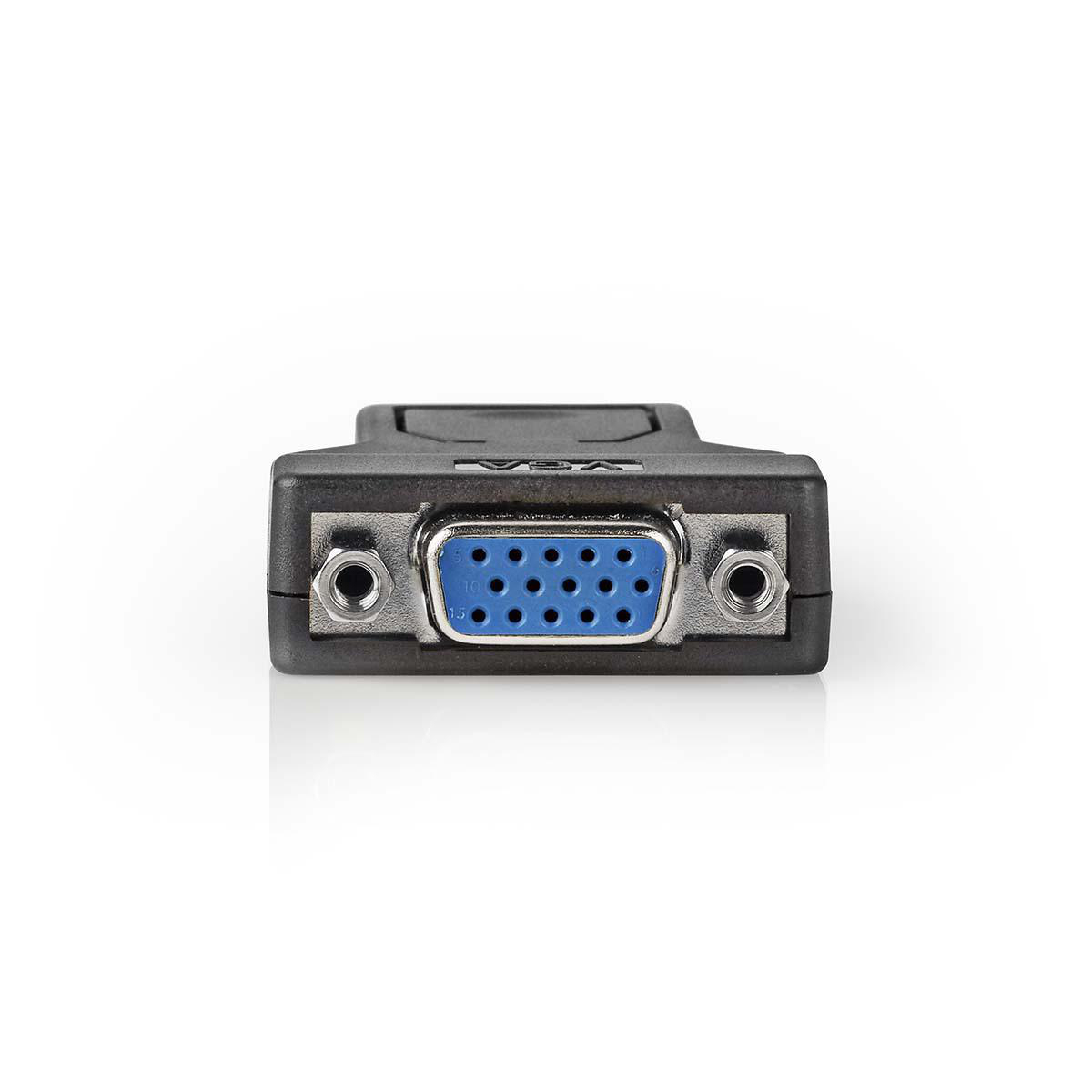 Connettore VGA nero con pin blu, visto dall'alto. Due viti su entrambi i lati.