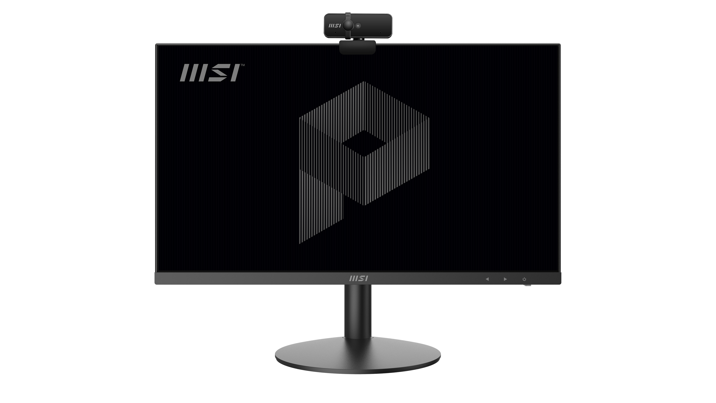 Monitor del computer nero con una webcam.