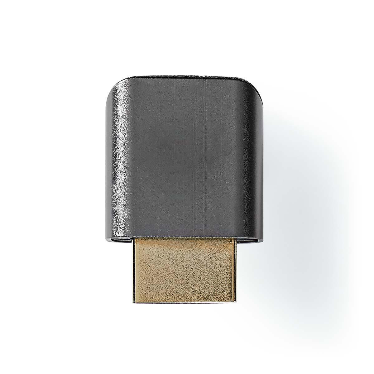 Ein schwarzer USB-C-zu-HDMI-Adapter.