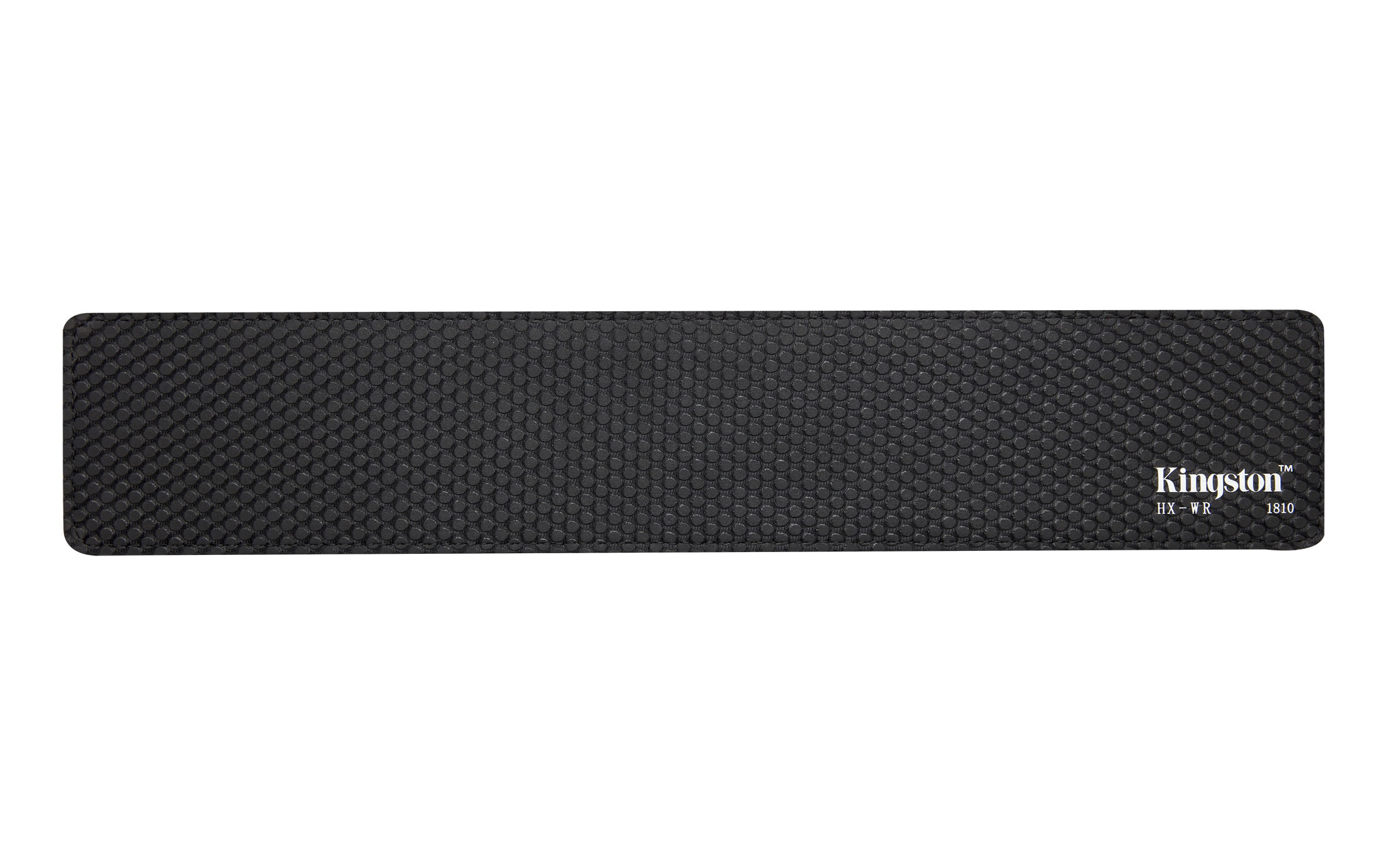 Schwarzes Mauspad mit strukturiertem Muster, und "Kingston" mit "HX-WR 1810".