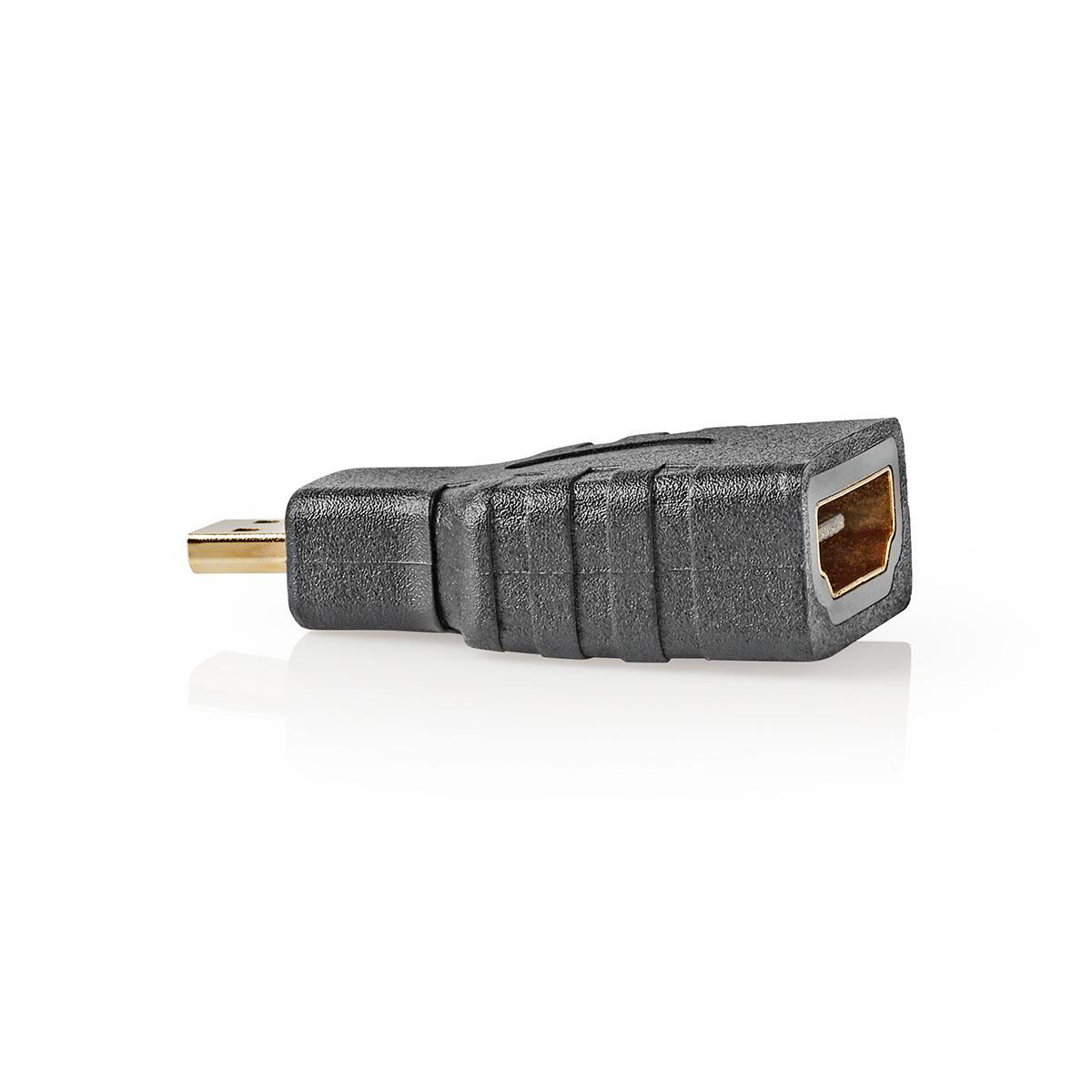 Adattatore DisplayPort nero con contatti color oro. Sfondo bianco.