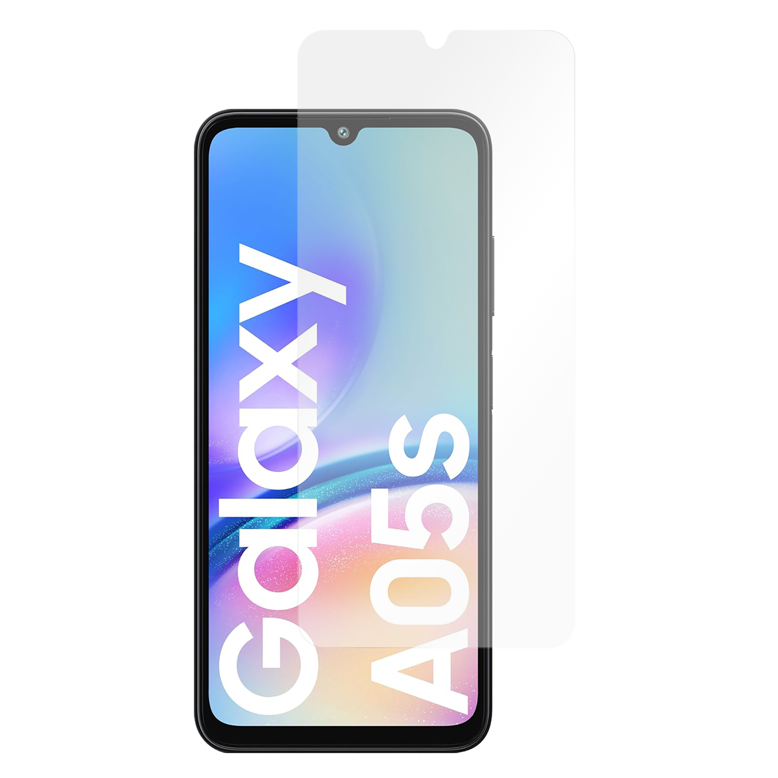 Displayschutzfolie für Smartphone auf einem Telefon mit weißem Hintergrund.
