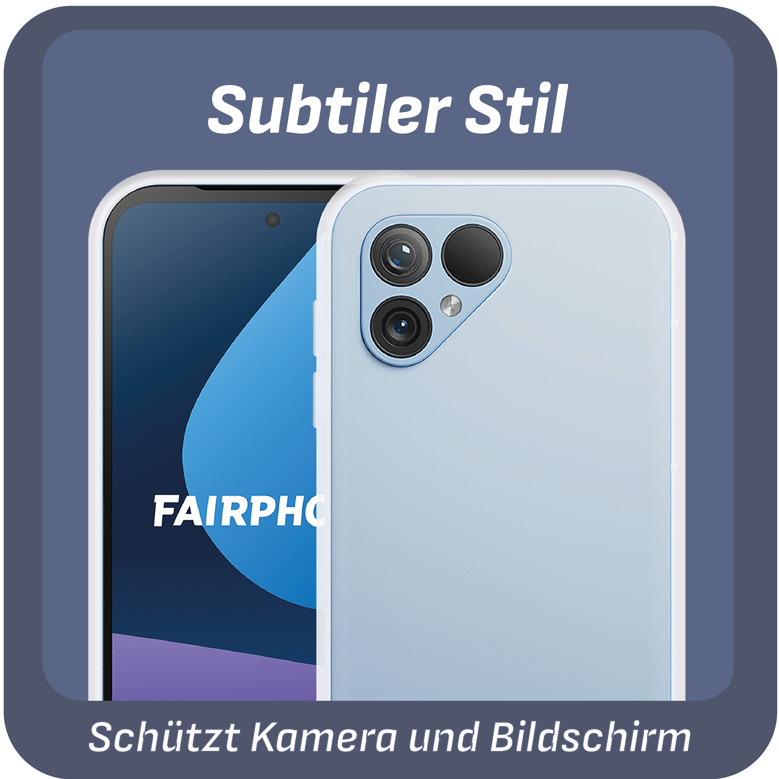Smartphone mit Hülle vor Hintergrund.