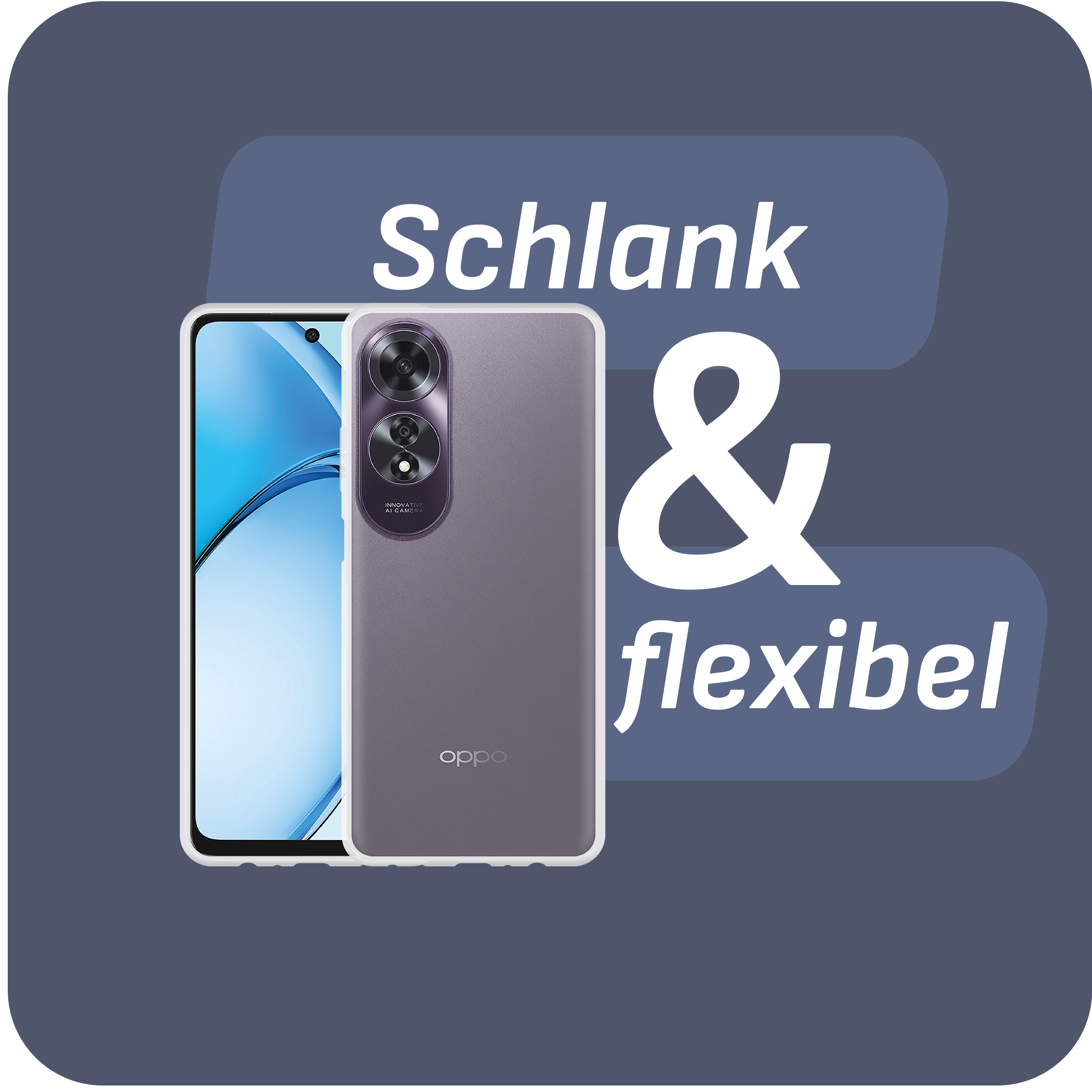 Ein Telefon mit Hülle wird angezeigt. Die Hülle ist grau und das Telefon befindet sich darin.