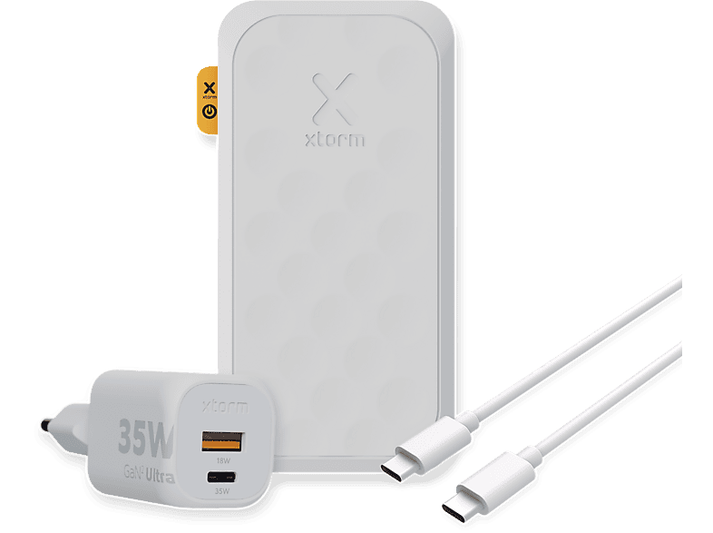 XTORM 35W FS5 Powerbank + 20W GaN2-Ultra + USB-C Powerbank 20000 mAh Weiß