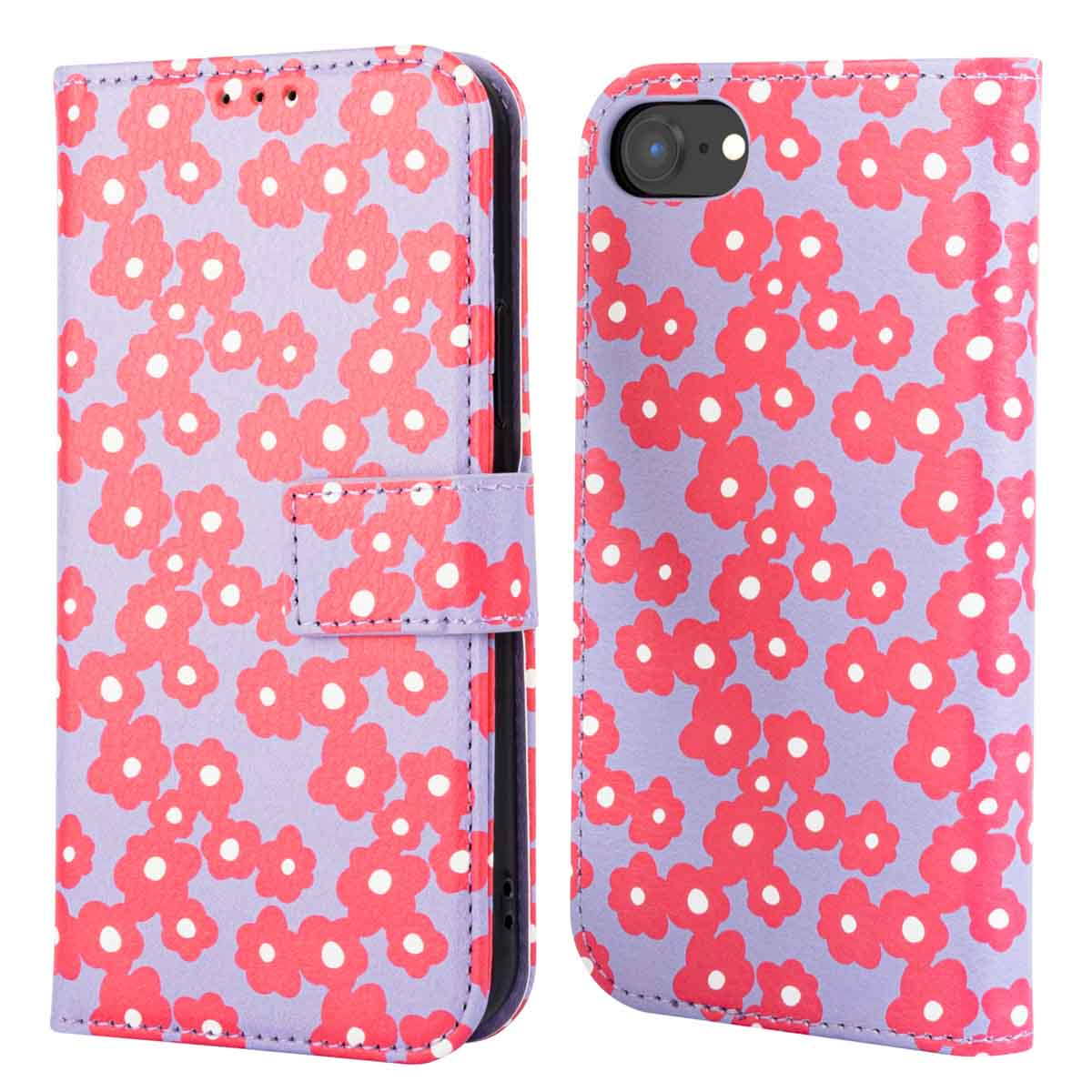 Custodia Portafoglio IMEIKONST Per IPhone 16 | Pelle PU Con Fiore Rosso | Magnetica Con Slot E Supporto | Cover A Libro 3D - 2