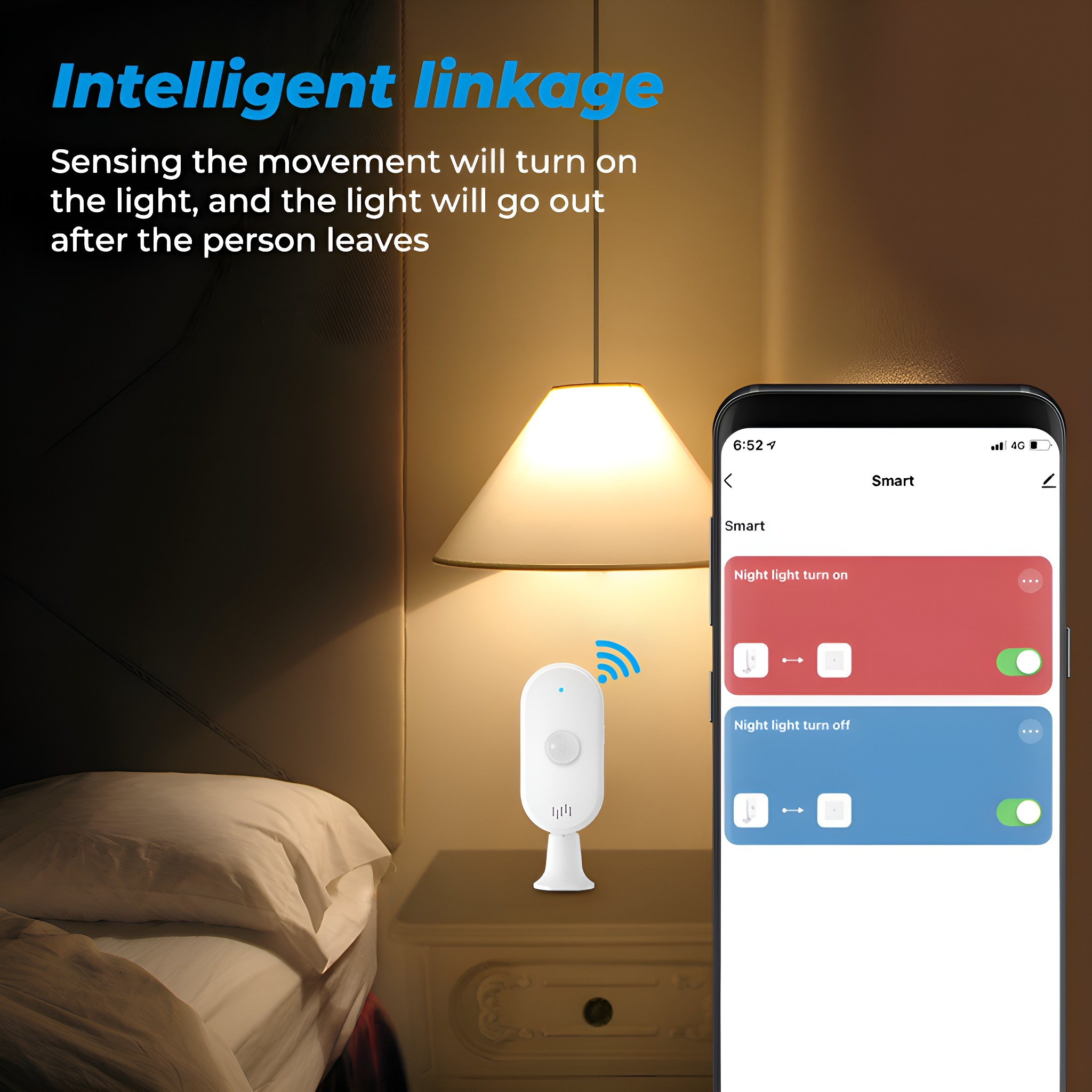 Ein Smart-Home-Setup mit Bedienfeld und Lampe.