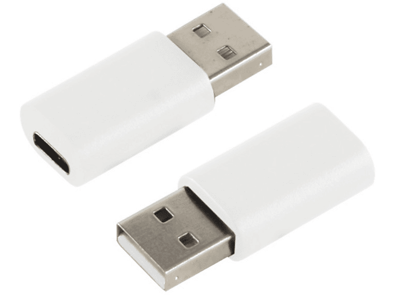 S/CONN Adapter USB 2.0 A Stecker auf USB 3.1 C Buchse, weiß USB-C ...