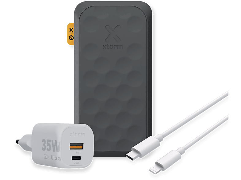 XTORM 35W FS5 Powerbank + 20W GaN2-Ultra + Lightning Powerbank 20000 mAh Schwarz