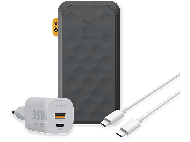 XTORM 35W FS5 Powerbank + 20W GaN2-Ultra + USB-C Powerbank 20000 mAh Schwarz