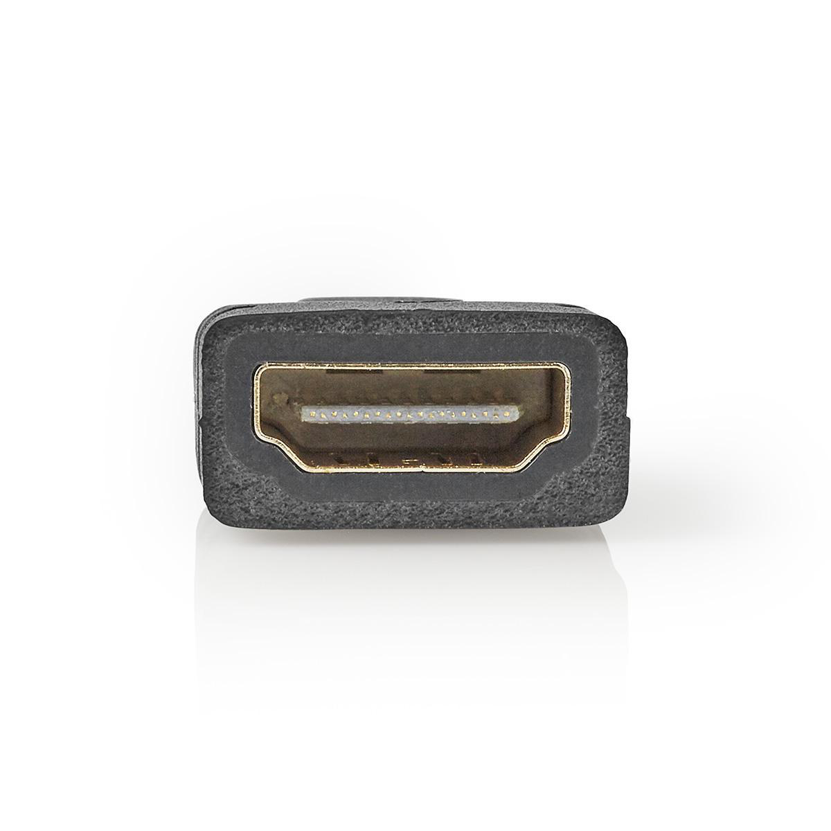 Nahaufnahme eines schwarzen HDMI-Anschlusses. Der Anschluss ist rechteckig mit goldfarbenen Stiften im Inneren.