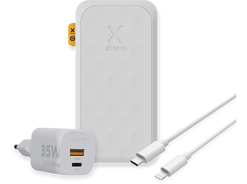 XTORM 35W FS5 Powerbank + 20W GaN2-Ultra + Lightning Powerbank 20000 mAh Weiß