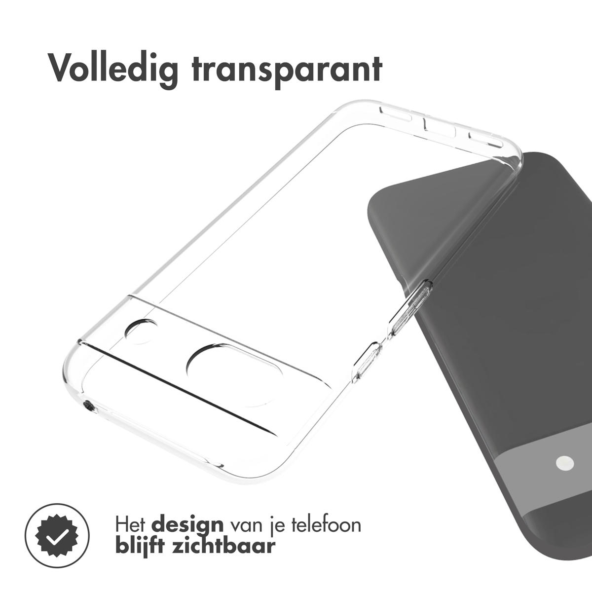 Custodia trasparente su un telefono, design visibile.