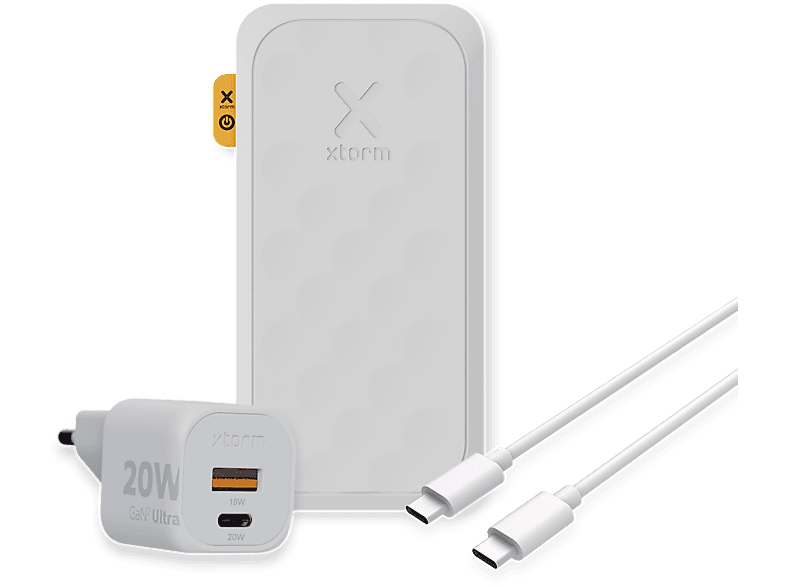 XTORM 20W FS5 Powerbank + 20W GaN2-Ultra + USB-C Powerbank 10000 mAh Weiß