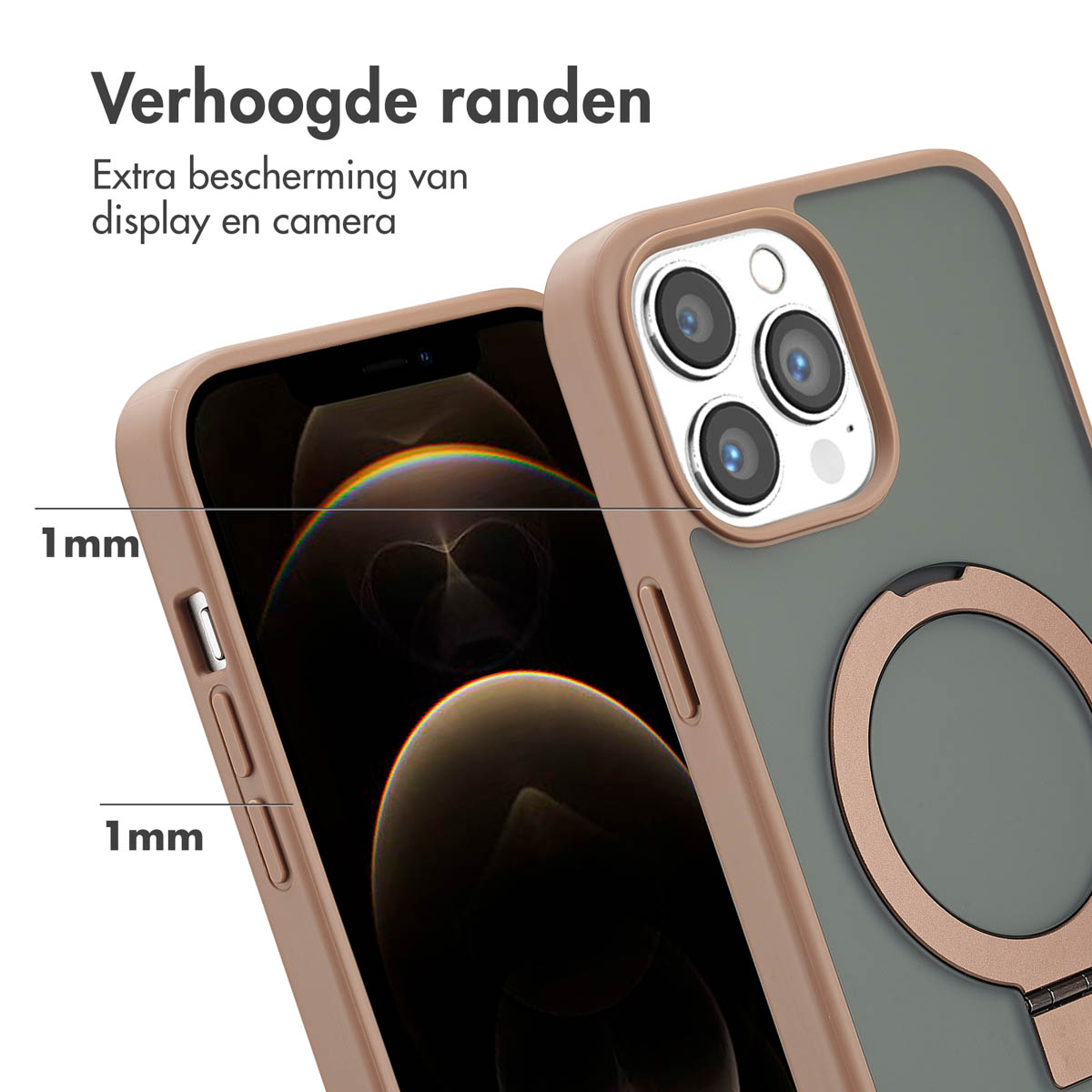 Coque avec bords surélevés, montrant une épaisseur de 1 mm.