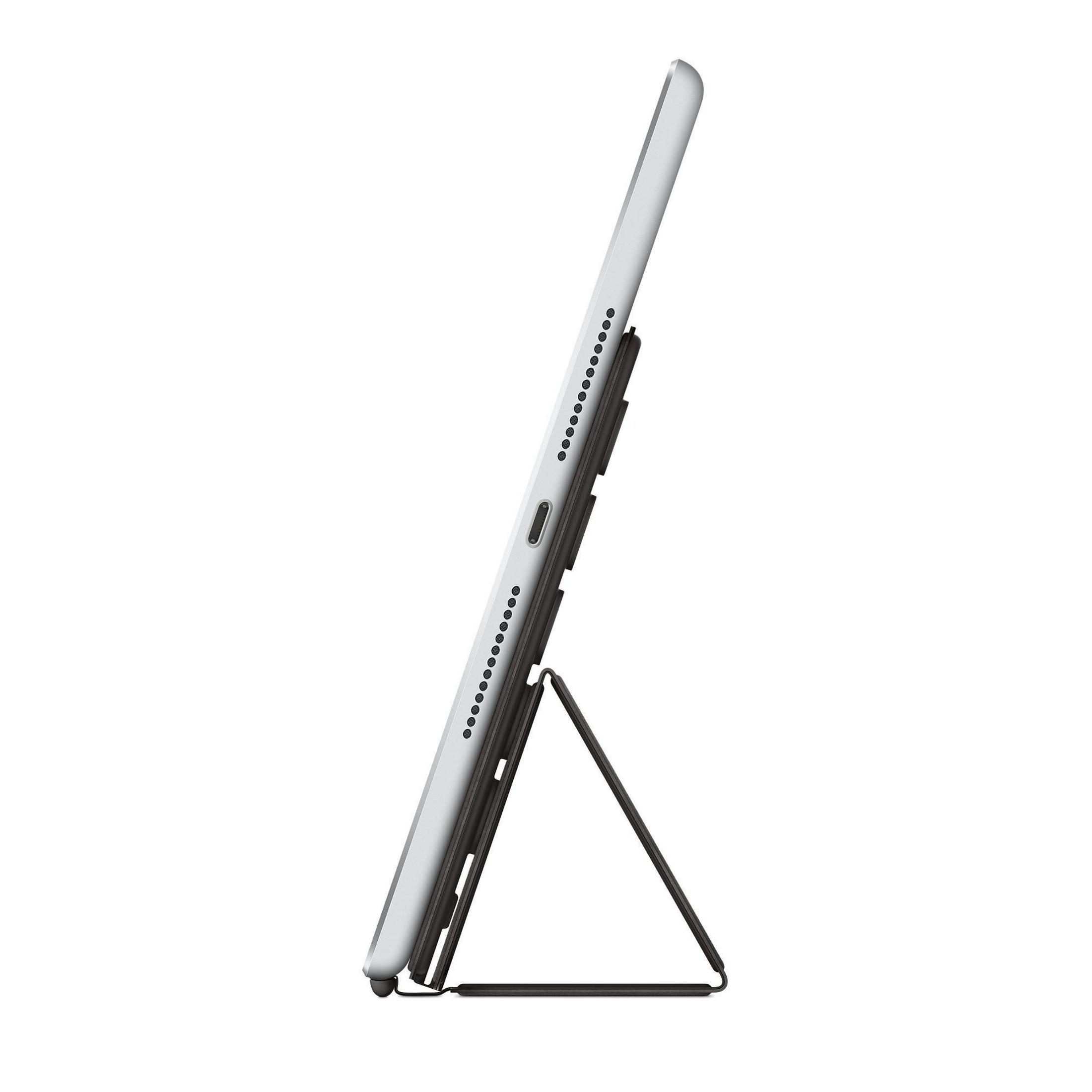 Tablet in piedi con cavalletto, vista laterale.