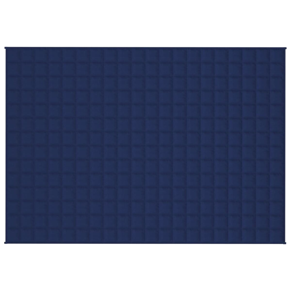 Dunkelblaue gesteppte Decke mit quadratischem Muster.