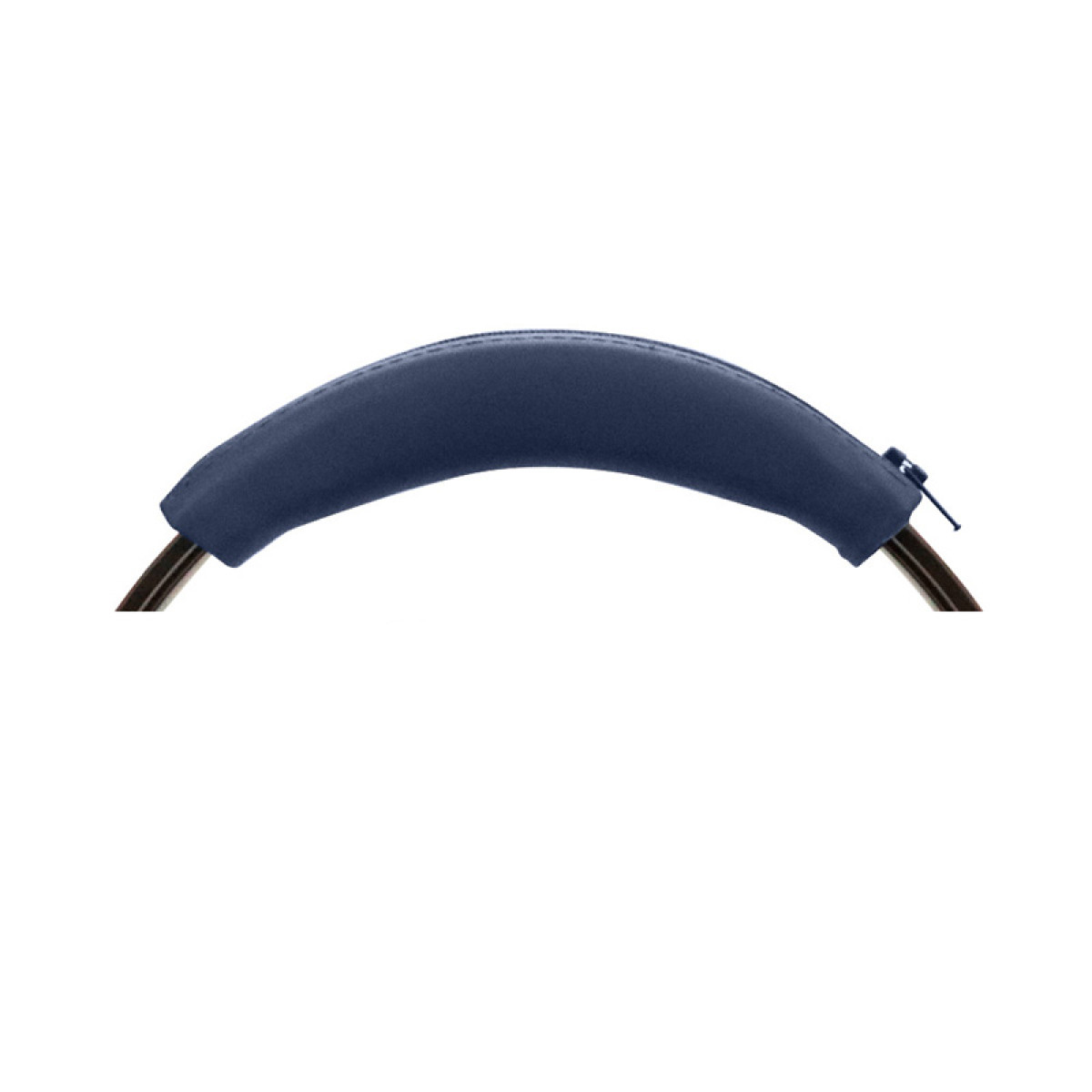 Niebieskie, wyściełane, zakrzywione podparcie. Tło: białe.