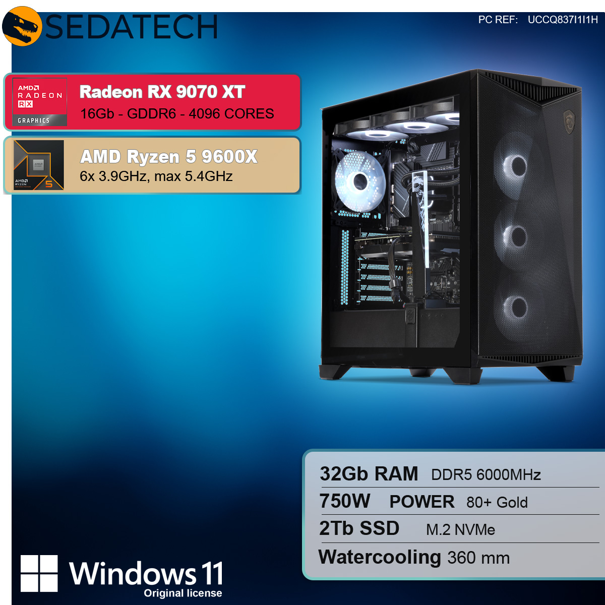 Componenti del computer: processore, scheda grafica, RAM, alimentatore e SSD.