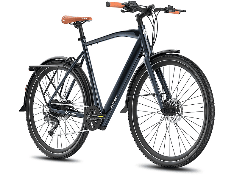 FAFREES F700M Citybike (Laufradgröße: 27,5 Zoll, Rahmenhöhe: 110 cm, Unisex-Rad, 360 Wh, Blau)