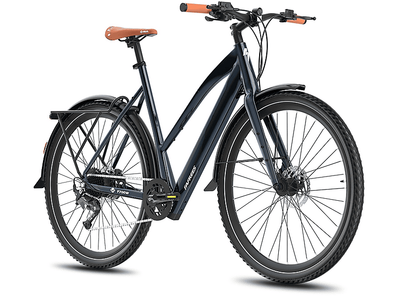 FAFREES F700W Citybike (Laufradgröße: 27,5 Zoll, Rahmenhöhe: 180 cm, Unisex-Rad, 360 Wh, Blau)