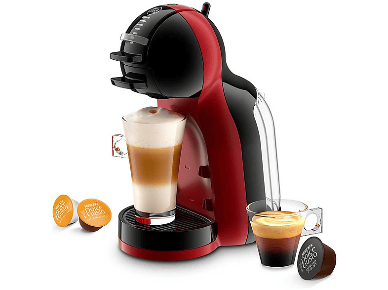 KRUPS Mini Me KP123H Pad-Kaffeemaschine Schwarz, Rot