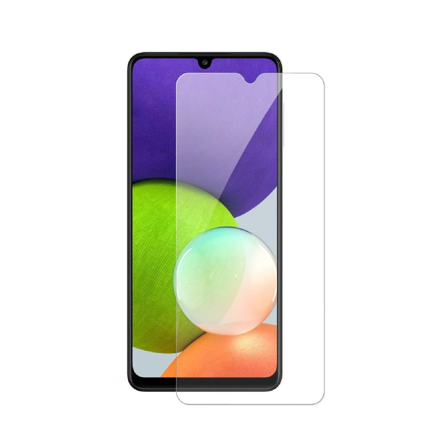 Ein Smartphone mit aufgetragener Displayschutzfolie und unscharfem Hintergrund.