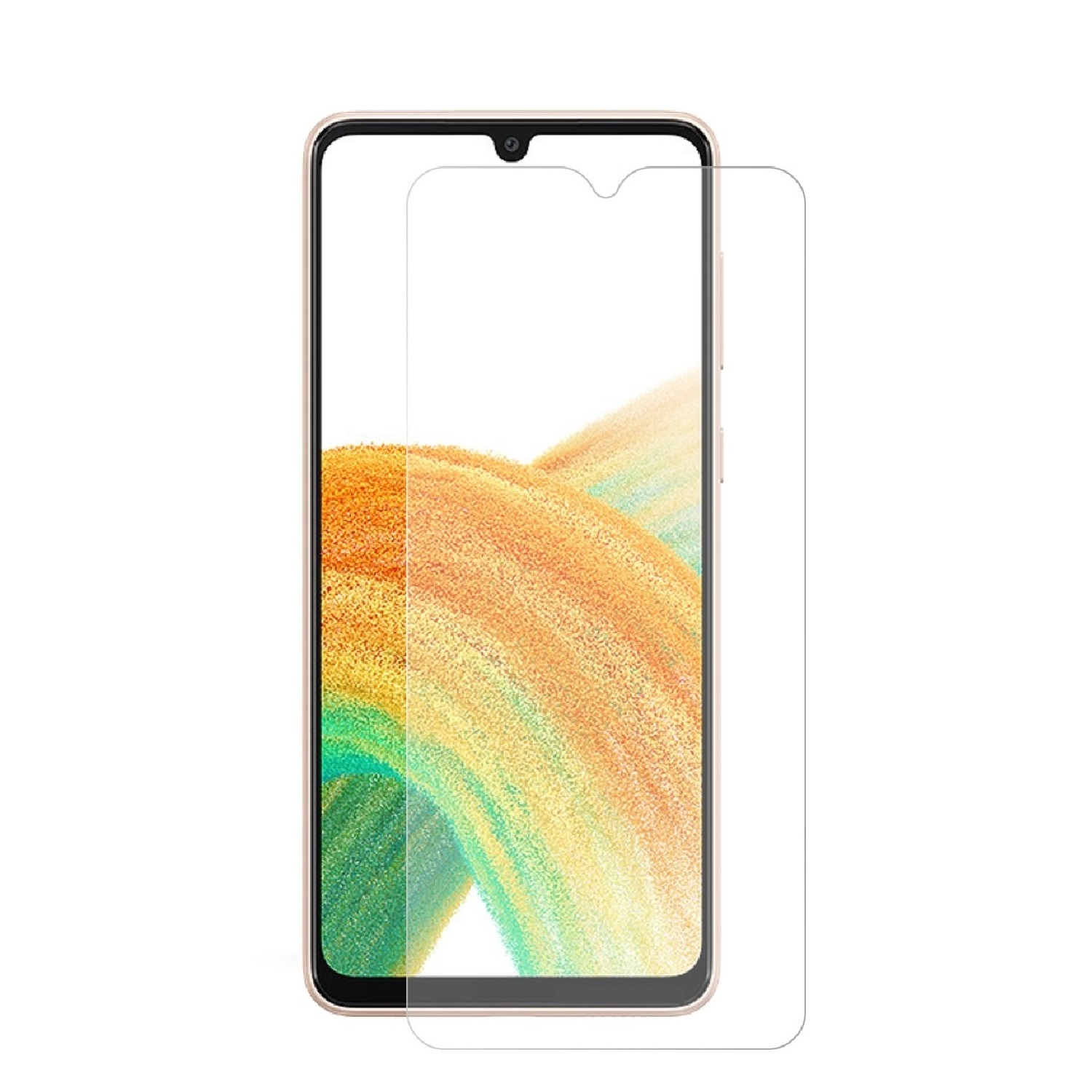 Ein Smartphone mit angebrachter Displayschutzfolie. Der Schutz ist klar und bedeckt das Display des Telefons.