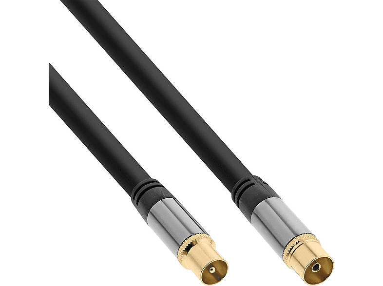InLine Antennenkabel 10m – 2-fach Geschirmt, Mit Filter, 85 DB, Schwarz, Ideal Für Satellit & TV