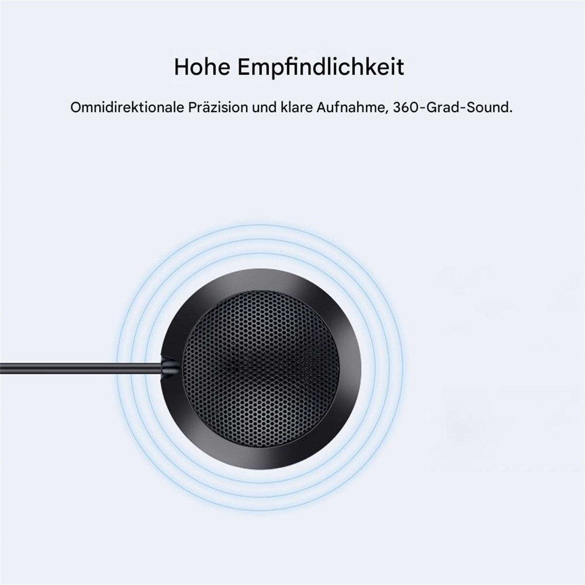 Ein schwarzes Mikrofon mit einer Mesh-Vorderseite.