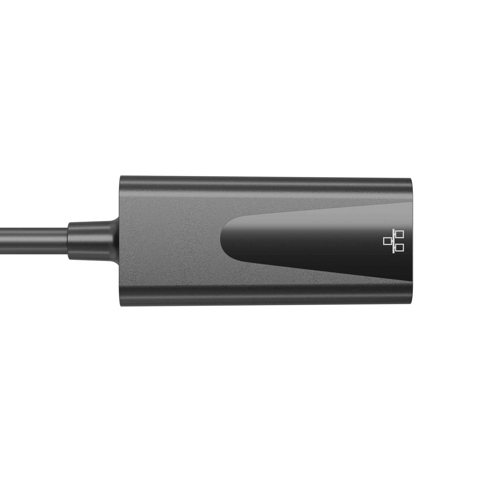 Ein grauer Adapter mit einem Kabel.