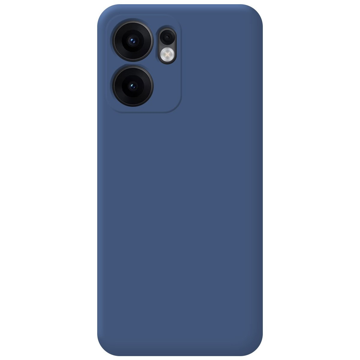 Una funda de teléfono azul marino con dos lentes de cámara.