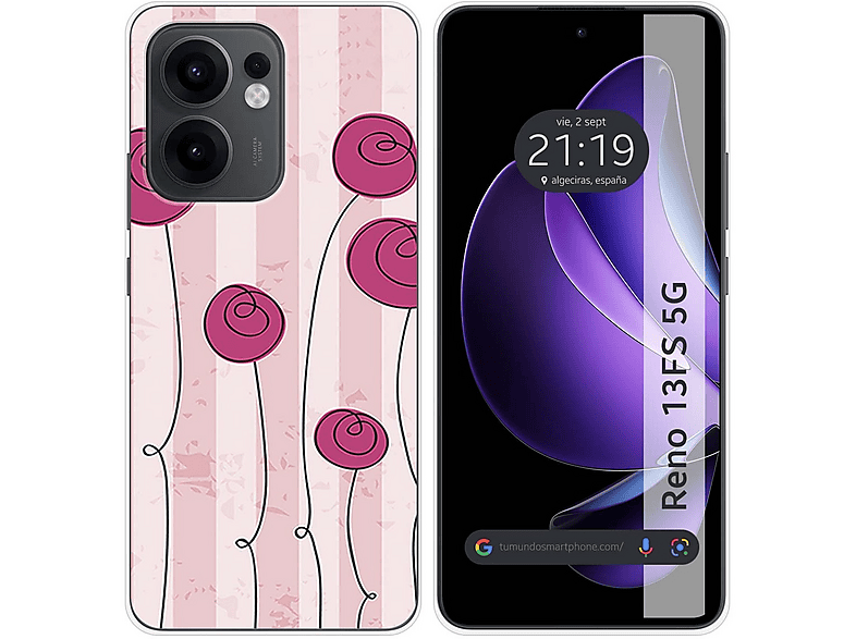 Funda Personalizada Sunrive Para OPPO Reno 13F - Cuero Con Foto/Texto + Cordón