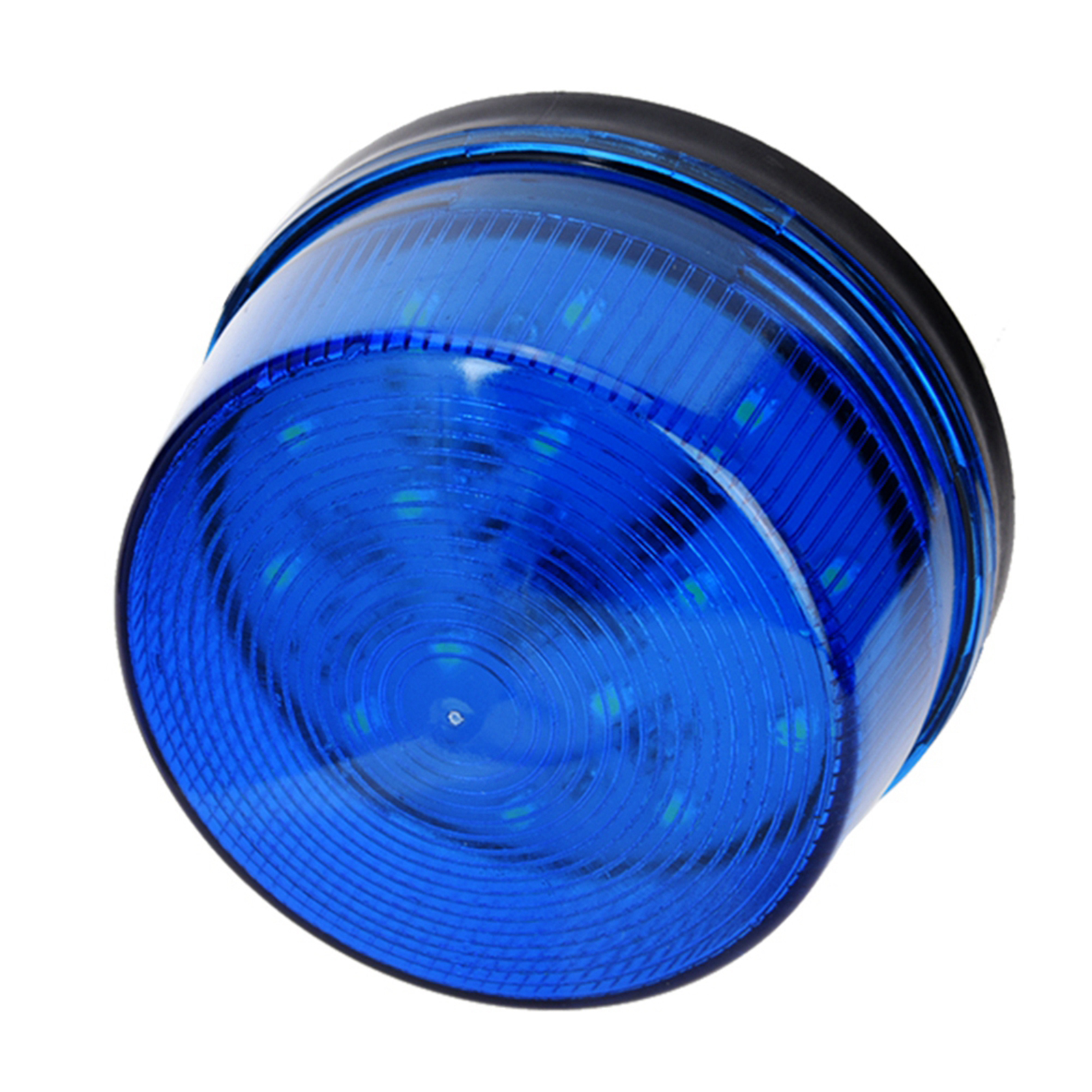 Ein blaues Warnlicht. Es ist blau und rund.