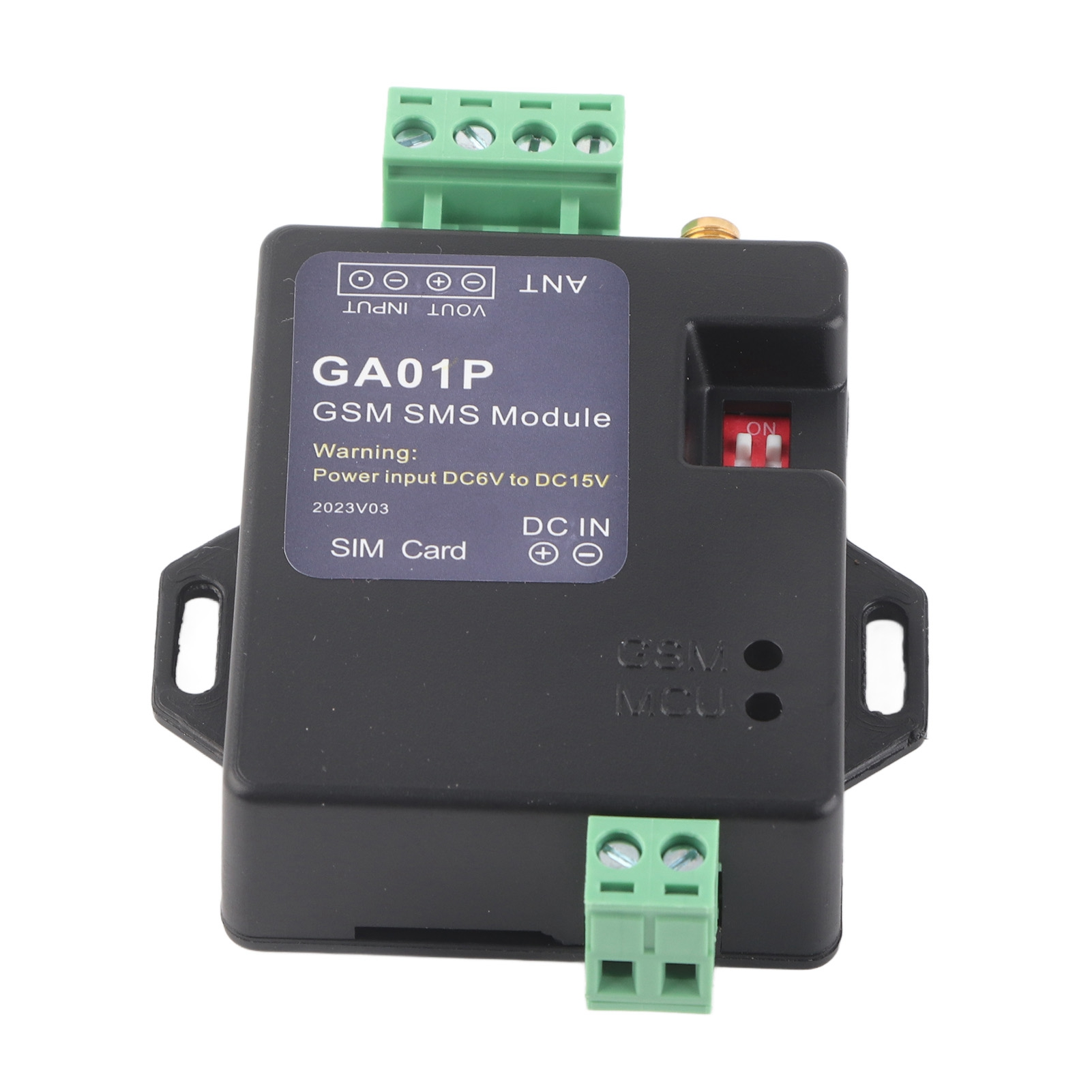 Schwarzes GA01P GSM SMS Modul.